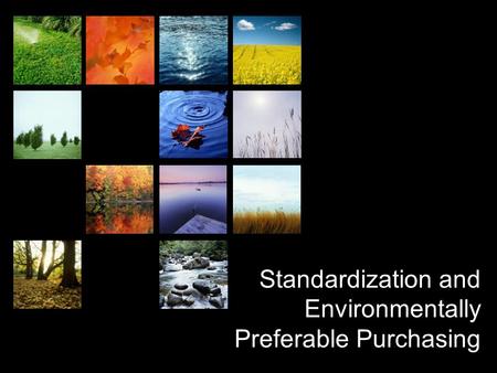Standardization and Environmentally Preferable Purchasing.