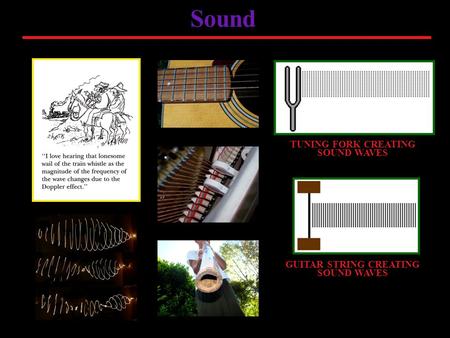 Sound TUNING FORK CREATING SOUND WAVES GUITAR STRING CREATING SOUND WAVES.
