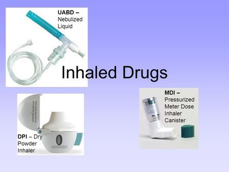 Inhaled Drugs UABD – Nebulized Liquid
