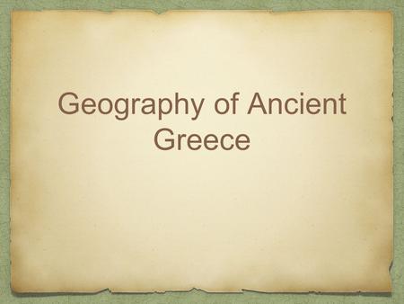 Geography of Ancient Greece