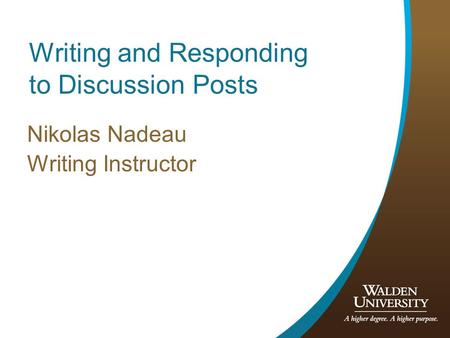 Writing and Responding to Discussion Posts