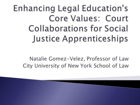 Natalie Gomez-Velez, Professor of Law City University of New York School of Law.