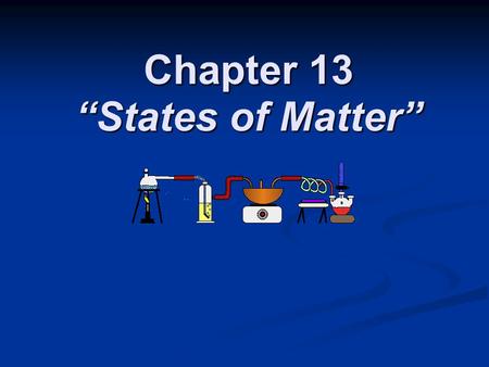 Chapter 13 “States of Matter”