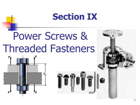 Power Screws & Threaded Fasteners