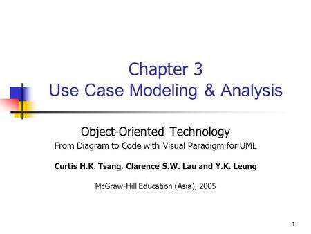 Chapter 3 Use Case Modeling & Analysis