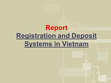 1 Report Registration and Deposit Systems in Vietnam.