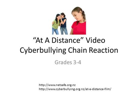 “At A Distance” Video Cyberbullying Chain Reaction Grades 3-4