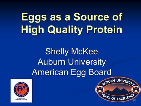 Eggs as a Source of High Quality Protein