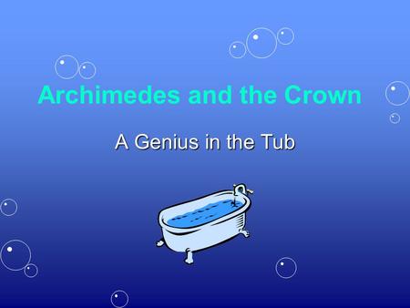 Archimedes and the Crown