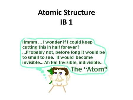 Atomic Structure IB 1. Sites