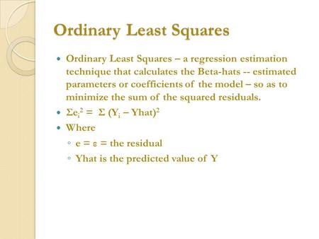 Ordinary Least Squares