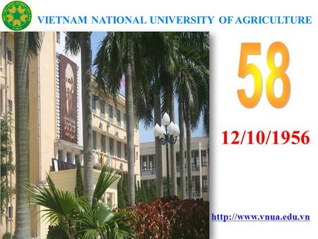 12/10/1956 VIETNAM NATIONAL UNIVERSITY OF AGRICULTURE.