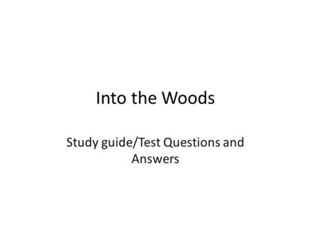 Study guide/Test Questions and Answers