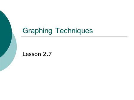 Graphing Techniques Lesson 2.7. 2 What Do the Constants Do?  Given  What affect do the constants have on the graph when we change them? a  Amplitude,