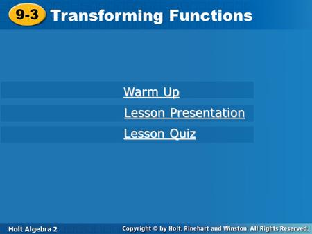 Transforming Functions