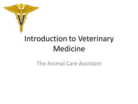 Introduction to Veterinary Medicine