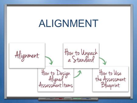 ALIGNMENT. INTRODUCTION AND PURPOSE Define ALIGNMENT for the purpose of these modules and explain why it is important Explain how to UNPACK A STANDARD.