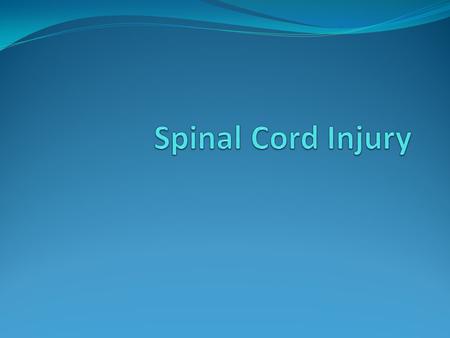 Spinal Cord Injury.