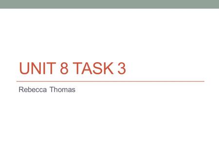 UNIT 8 TASK 3 Rebecca Thomas. Equality Act 2010 The Equality Act 2010 is a law that was introduced to protect people in work places and in society in.