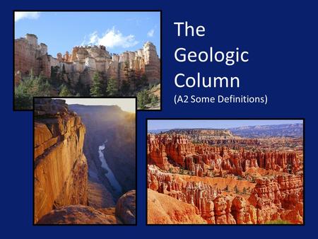 The Geologic Column (A2 Some Definitions). _______________ Column ?