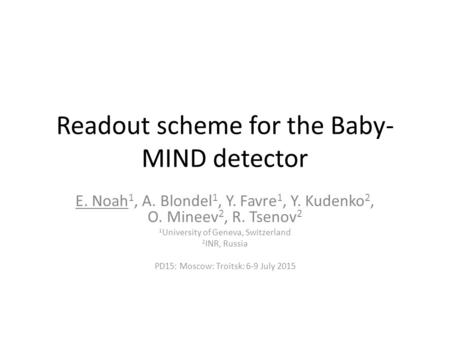 Readout scheme for the Baby-MIND detector