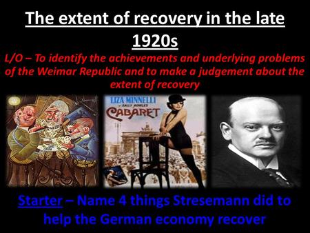 The extent of recovery in the late 1920s