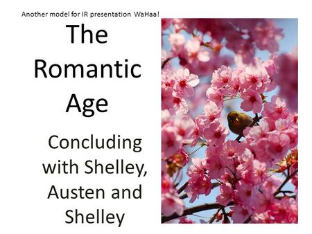The Romantic Age Concluding with Shelley, Austen and Shelley Another model for IR presentation WaHaa!