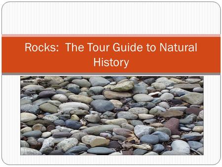 Rocks: The Tour Guide to Natural History. Rocks Rocks are like nature’s history book. Every rock, no matter how big or small it is, has a story to tell.