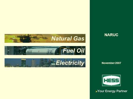 Natural Gas Fuel Oil Electricity NARUC November 2007.