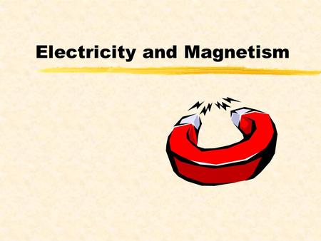 Electricity and Magnetism. Electricity zis a form of energy caused by moving electrons called electric current. zThe path through which the electricity.