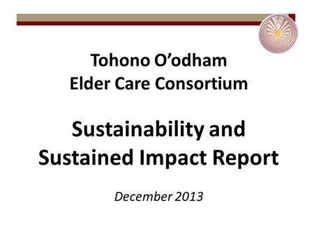 Tohono O’odham Elder Care Consortium Sustainability and Sustained Impact Report December 2013.