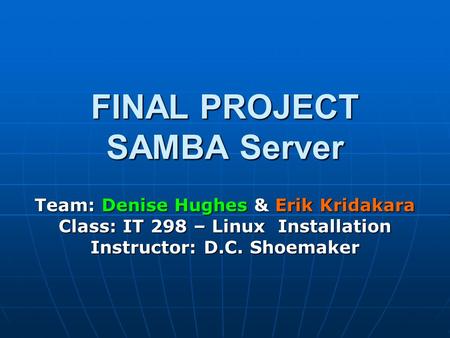 FINAL PROJECT SAMBA Server