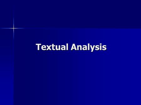 Textual Analysis.
