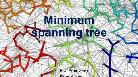 Minimum spanning tree Prof Amir Geva Eitan Netzer.