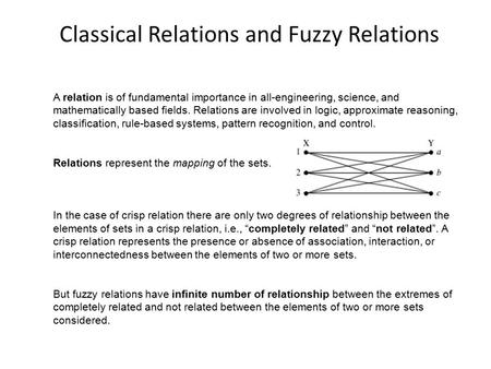 Classical Relations and Fuzzy Relations