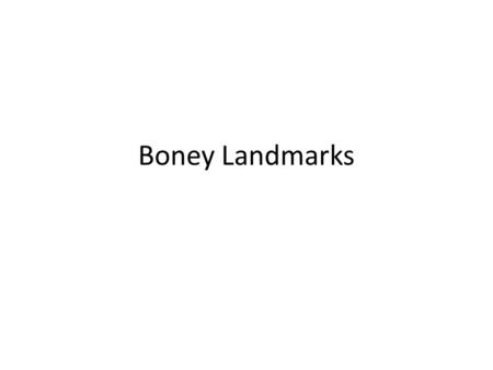Boney Landmarks. These are important because they allow for muscle attachment and passage of nerves and vessels This allows for the direct connection.