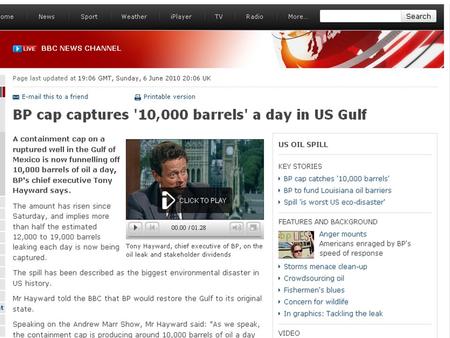 How much oil is in 10 000 barrels? How much oil is still leaking every day? What area would this cover?
