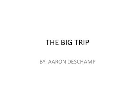 THE BIG TRIP BY: AARON DESCHAMP.