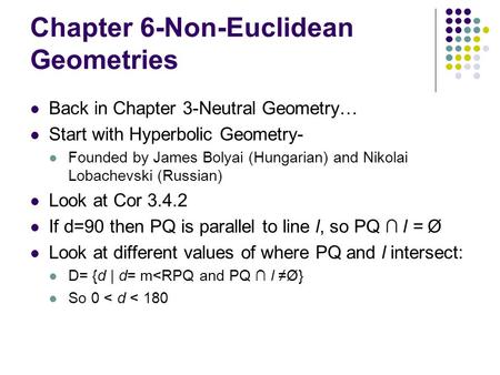 Chapter 6-Non-Euclidean Geometries