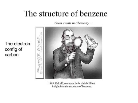 The structure of benzene The electron config of carbon.