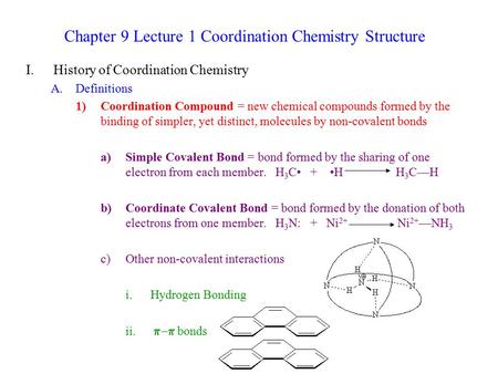 Chapter 9 Lecture 1 Coordination Chemistry Structure