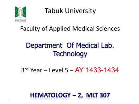Tabuk University Faculty of Applied Medical Sciences