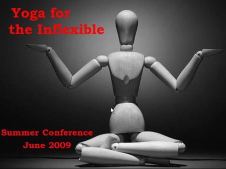 Yoga for the Inflexible Summer Conference June 2009.