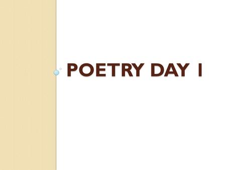 Poetry Day 1.