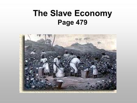 The Slave Economy Page 479. Views on Slavery Slavery had been a part of American life since colonial days. Some people thought slavery was wrong. Most.