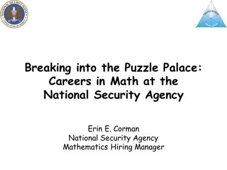 Erin E. Corman National Security Agency Mathematics Hiring Manager