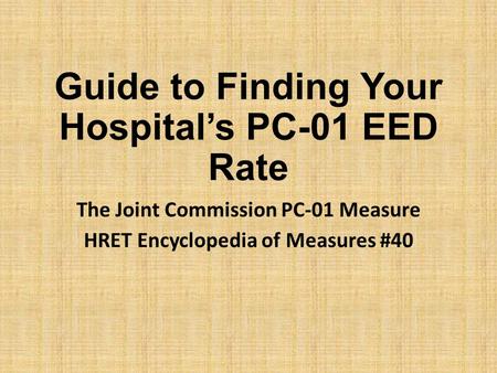 Guide to Finding Your Hospital’s PC-01 EED Rate