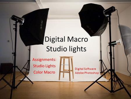 Digital Macro Studio lights Assignments: Studio Lights Color Macro Digital Software Adobe Photoshop.
