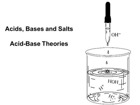 Acids, Bases and Salts Acid-Base Theories What is an Acid? The term acid comes from the Latin term acere, which means sour. ex. Lemon juice, vinegar,