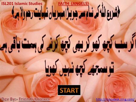 ISL201 Islamic Studies  FAITH (ANGELS)